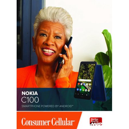 Consumer Cellular, Nokia C100, 32GB, Blue - Smartphone