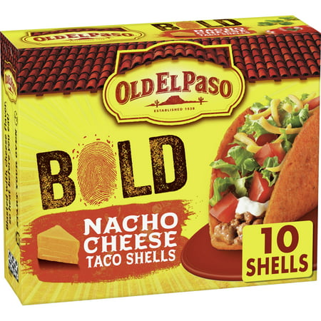 Old El Paso Stand 'N Stuff Bold Nacho Cheese Flavored Taco Shells, 10-count
