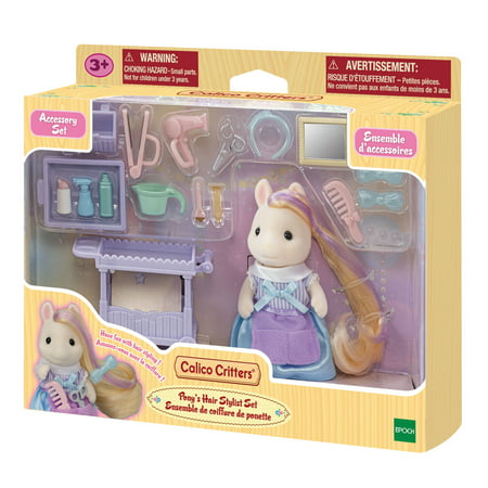 Calico Critters Pony's Hair Stylist Set, Dollhouse Playset with Figure and Accessories