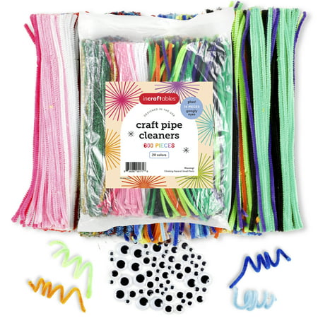 Incraftables 600pcs Pipe Cleaners Craft Set with 40 Colors Chenille Stems W/ Googly Eyes