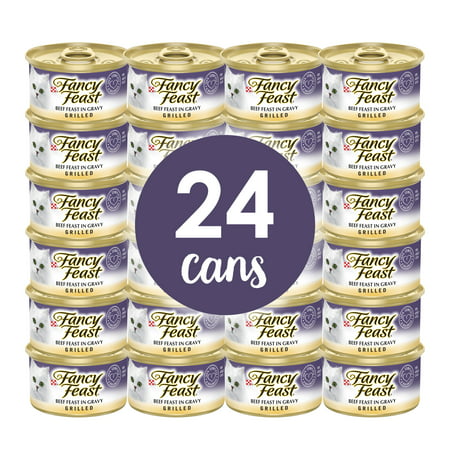 (24 Pack) Fancy Feast Gravy Grilled Wet Cat Food, Beef Feast, 3 oz. Cans