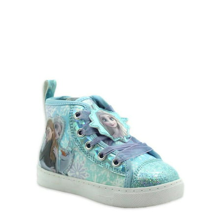 Disney Frozen Anna & Elsa Snowflake Queens High Top Sneaker (Toddler Girls)Blue,