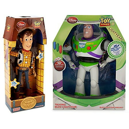 Toy Story 12-Inch Talking Buzz Lightyear and 16-Inch Talking Woody Figures