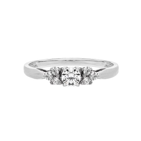 Brilliance Fine Jewelry Cubic Zirconia Engagement Ring in 10K White Gold, 7