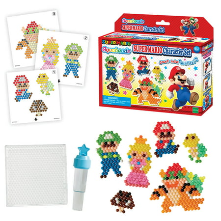 Aquabeads Super Mario Character Set, Complete Arts & Crafts Kit for Children - over 600 Beads to create Mario, Luigi, Princess Peach and more
