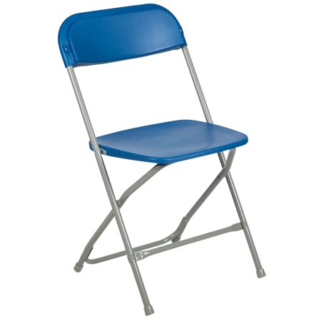 Flash Furniture Hercules? Series Plastic Folding Chair - Blue - 10 Pack 650LB Weight Capacity Comfortable Event Chair-Lightweight Folding ChairBlue,