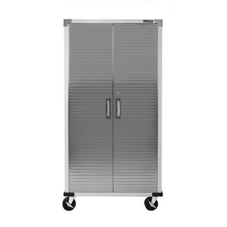Seville Classics UltraHD Steel Body Lockable Storage Filing Cabinet Organizer Locker Shelving Unit 36" W x 18" D x 72" H, Granite GrayGranite Gray,
