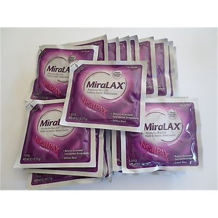 MiraLAX Laxative Powder 17 Gram Strength Polyethylene Glycol 3350, Box of 24 Packets