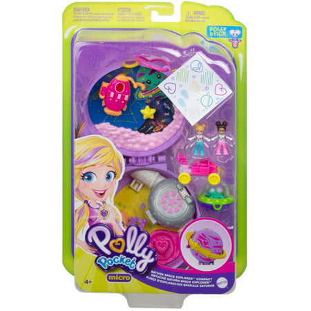 Polly Pocket Saturn Space Explorer Compact, 2 Micro Dolls & Accessories