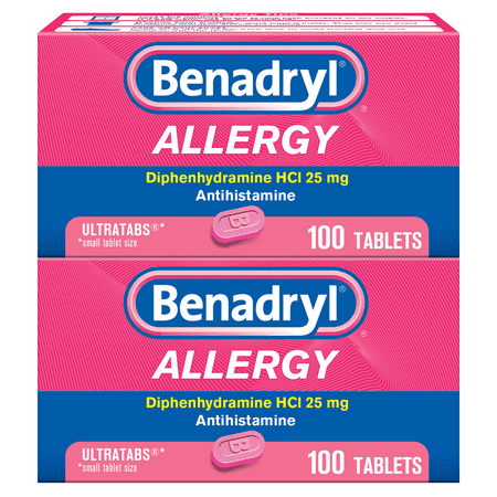 Benadryl Ultratabs Antihistamine Allergy Medicine, 200 Tablets