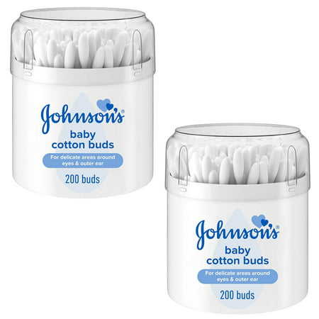 (2 Pack) Johnsons Baby Cotton Buds - 1 X 200 Drum