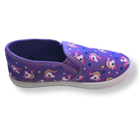 Toddler Girls Slip-on Shoes Canvas Unicorn Sneakers 5-10Lavender,