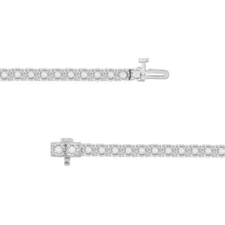 Arista 1.00 Carat T.W. Diamond Circle Link Tennis Bracelet in Sterling Silver (J, I3)White,