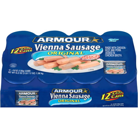 Armour Vienna Sausage, Original, 4.6 oz, 12 Count Can