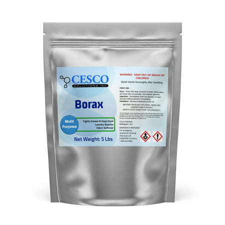Borax Powder ? 5lbs ? All Purpose Cleaner ? Natural Multipurpose Cleaning Agent ? Laundry Detergent Booster ? Household Stain Remover ? DIY Soap and Slime Ingredient ? Resealable Package