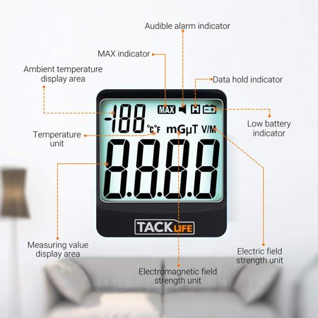 TACKLIFE EMF Meter, Household Radiation Detector, 5HZ?3500MHz-MET01