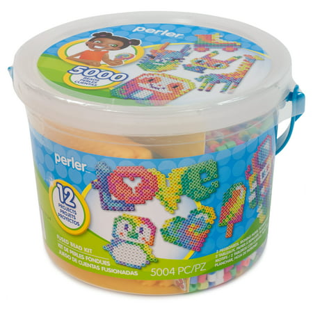 Perler Tie Dye Fused Bead Bucket Craft Kit (5004 Pieces)