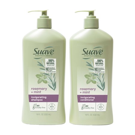 Suave Professionals Nourishing Invigorating Daily Shampoo & Conditioner with Rosemary and Mint, Full Size Set, 2 Piece