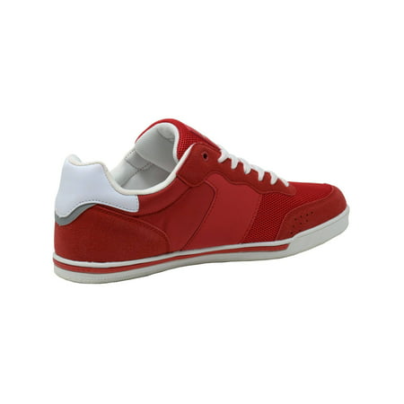 Alpine Swiss Liam Mens Fashion Sneakers Suede Trim Low Top Lace Up Tennis ShoesRed,