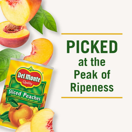 Del Monte Yellow Cling Sliced Peaches, Canned Fruit, 15.25 oz Can