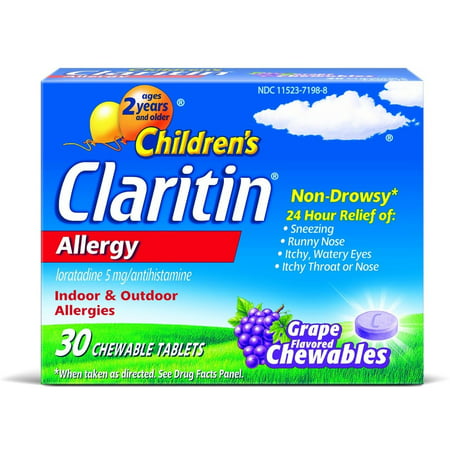 Claritin Children's Chewable Tablet, Grape 30 ea (Pack of 2)