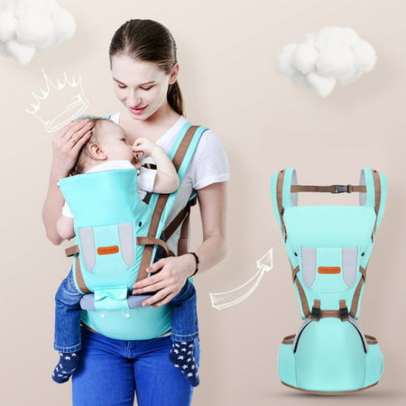 JUMPER 4 in 1 Convertible Baby Carrier + Hip Seat, BlueBlue,