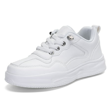 Eashi Boys Girls White Sneakers High Top Walking Shoes (Toddler Little Big Kid)White,