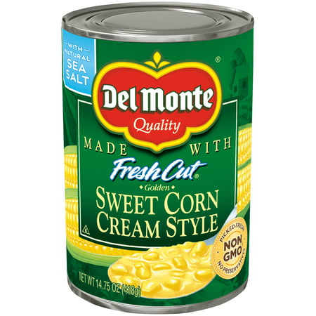 Del Monte Sweet Cream Corn, Canned Vegetables, 14.75 oz Can, Green