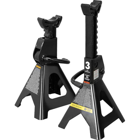 Torin DT43202B Steel Jack Stands: 3 Ton (6,000 lb) Capacity, Black, 1 Pair