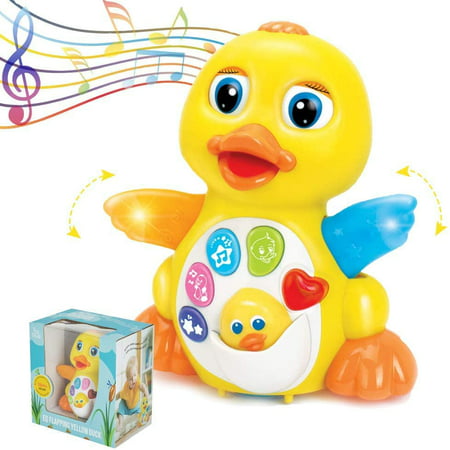 Light Up Dancing and Singing Duck Toy ? Infant, Baby and Toddler Musical and Educational Toy - Walks, Glides and Flaps Wings - 6 Song, Speaking and Sound Effect Modes - by ToyThrill