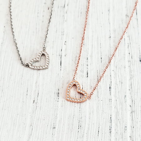 Anavia Mom and Daughter Gift Set, Mother Daughter Necklace, Jewelry Gift, Gift for Daughter, Birthday Gift, Christmas Gift for Her, Two Heart Necklaces with Wish Card -[Rose Gold Charms]Rose Gold,