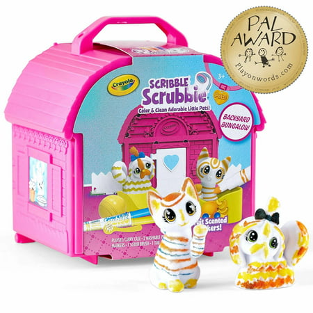 Crayola Scribble Scrubbie Pets Backyard Bungalow, School Supplies, Toys, Unisex Child, 8 Pcs, One Size