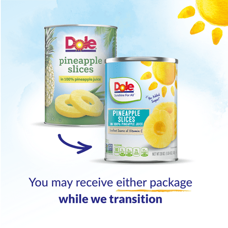 Dole Pineapple Slices in 100% Pineapple Juice, Canned Pineapple, 20 oz