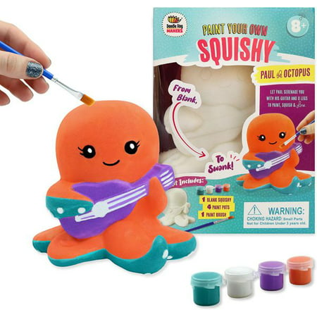 Original Diy Paint Your Own Squishies Kit. Octopus Squishy Painting Kit Slow Rise Squishes Paint. Ideal Arts and Crafts, Gift and Anxiety Relief Toy for Kids