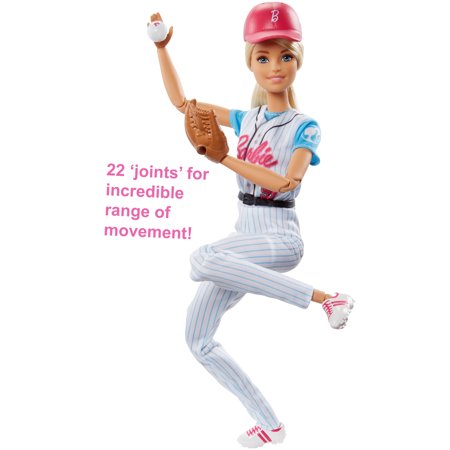 Barbie Made To Move Baseball Player Doll with Baseball & Mitt Doll Playset