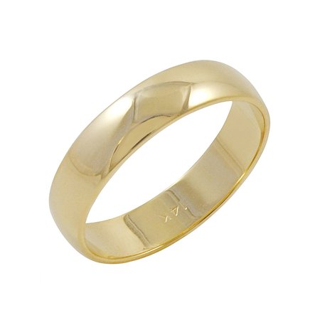 Men's 14K Yellow Gold 5mm Traditional Plain Wedding Band (Available Ring Sizes 8-12 1/2) Size 10