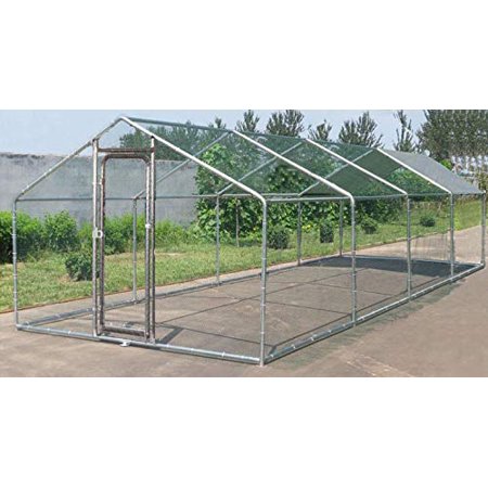 Chicken Coop Outlet Deluxe Large Metal 26x10 ft Chicken Coop Backyard Hen House Cage Run Outdoor Cage