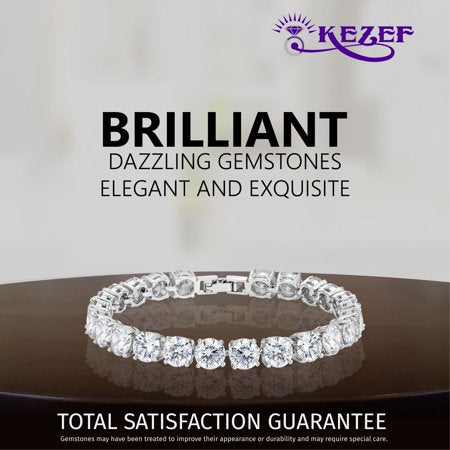 Cubic Zirconia Tennis Bracelet Eternity Round Cut 7mm White CZ 7 inch for Women Hypoallergenic