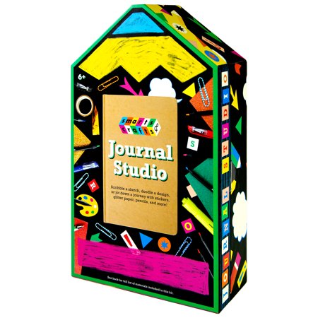 Smarts & Crafts Unisex Make Your Own Hardbound Journal Studio Kit, 33 Pieces for Kids & Teens