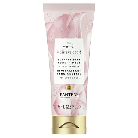 Pantene Nutrient Blends Miracle Moisture Boost Sulfate Free Conditioner with Rose Water, 2.5oz