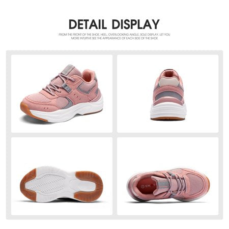 Boy & Girl Comfortable Sports Shoes Lace Up Sneakers Safe Running Shoes?Little Kids & Big Kids?, Pink, 11