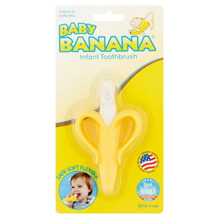 Baby Banana Teething Toothbrush For Infants, Yellow