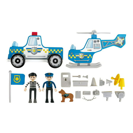 Hape E3050 Metro Police Station Play Toy Set w/Action Figures & Accessories