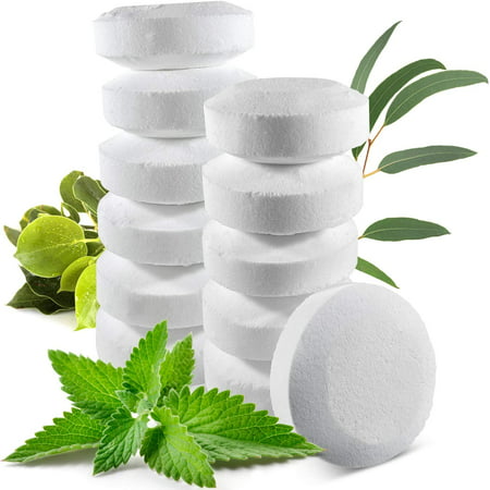 12 All Natural Shower Steamers Vapor Tablets Extra Strong for Cold and Runny Nose - Menthol Crystals, Camphor Essential Oil, Eucalyptus Essential Oil - 2 oz/Each