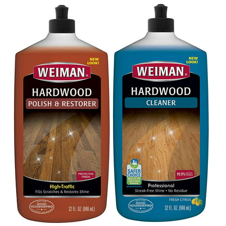 Weiman Floor Liquid Wood Cleaner & Polish, Fresh and Citrus Scent, 32 Fluid Ounce, 2 Pack