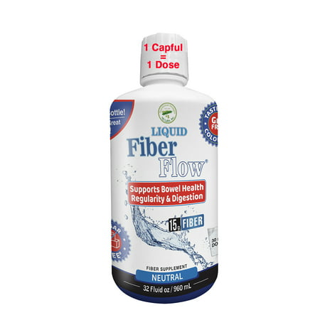 Liquid Fiber Flow? Liquid Fiber Supplement, Supports bowel health, Regularity & Digestion, 32oz, 32 servings
