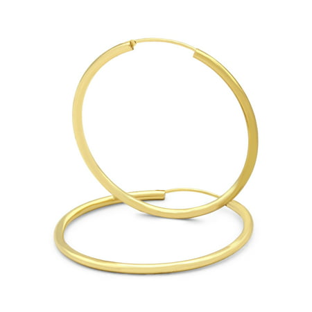 BEBERLINI Hoop Earrings 30 mm 14K Gold Filled Large Hip Hop Hoops Fashion Ear Jewelry for Adult Female Teen Girls 2 mm Thick, 30 mm