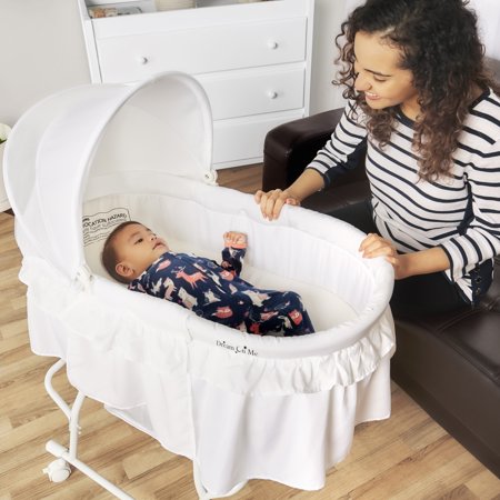 Dream On Me Lacy Portable 2-in-1 Bassinet And Cradle, WhiteWhite,