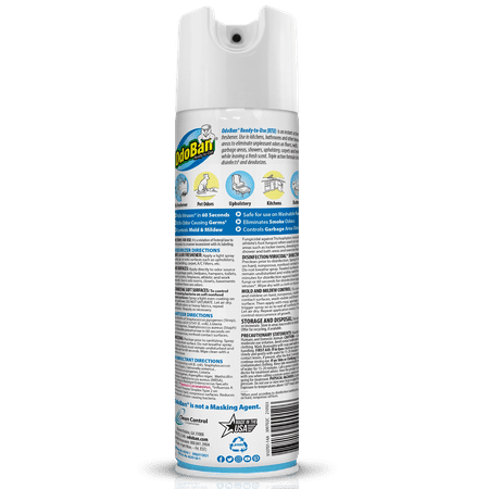 OdoBan Ready-to-Use 360-Degree Continuous Spray Disinfectant and Harsh Aroma Eliminator, Fabric and Air Freshener, 2 Pack, 14.6 Ounces Each, Fresh Linen Scent, 2-Pack