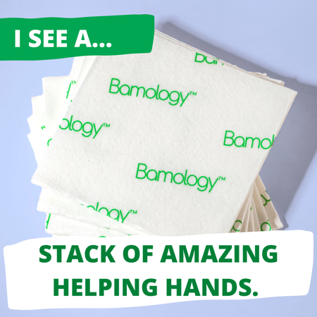 Bamology? Cleaning Cloths for Kitchen and Household Use, Extra Absorbent, Earth Friendly Bamboo Wipes- 3-PACK - 15" x 15", Countertop Cleaning Wipes, Microfiber cloths